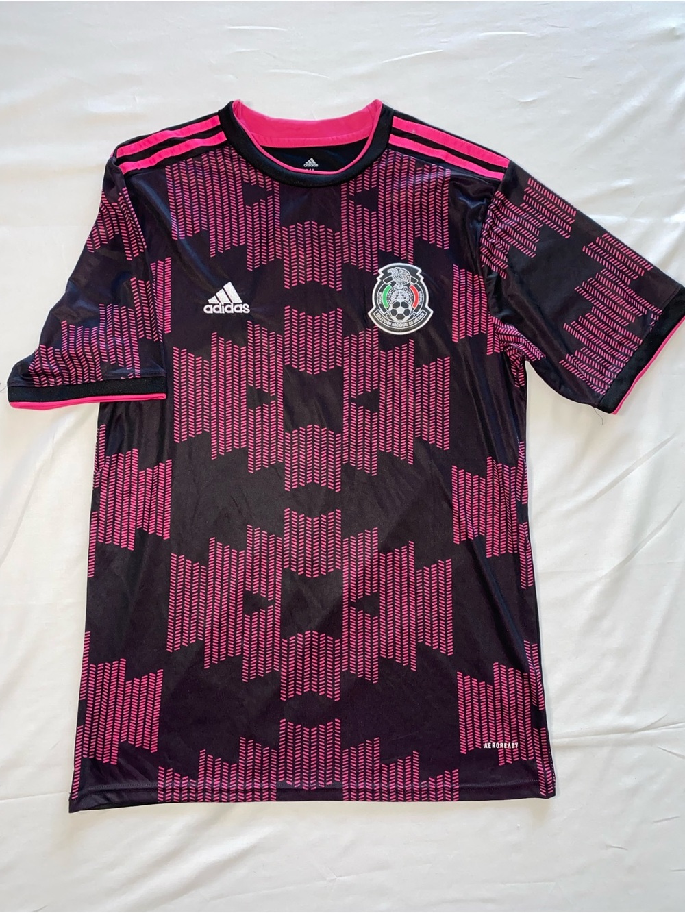 adidas Kids Black & Pink Mexico Soccer Jersey